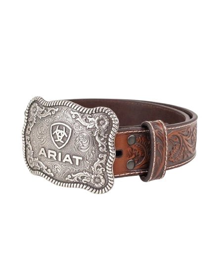 Ariat - Broderat Cowboy Bälte med Buckle - Brun - Image 3
