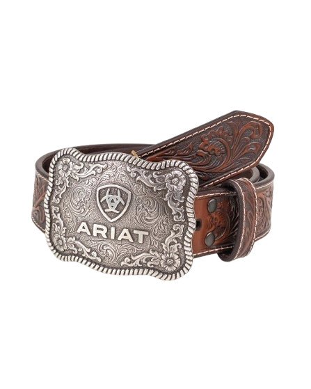 Ariat - Broderat Cowboy Bälte med Buckle - Brun - Image 4