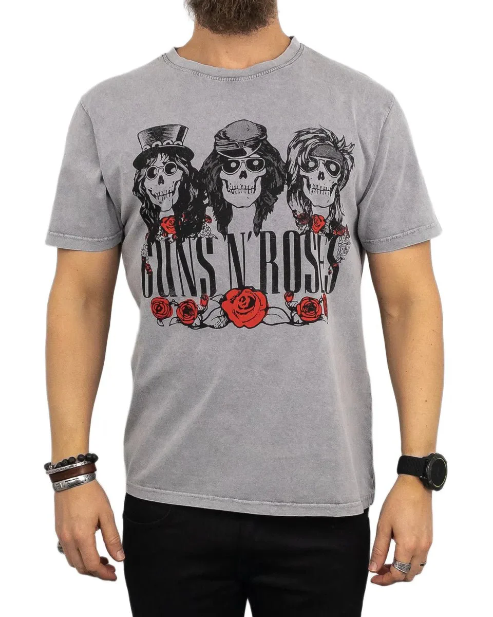 Band Tee - T-Shirt - Guns N' Roses - Hell Group Skulls - Grå - Image 2