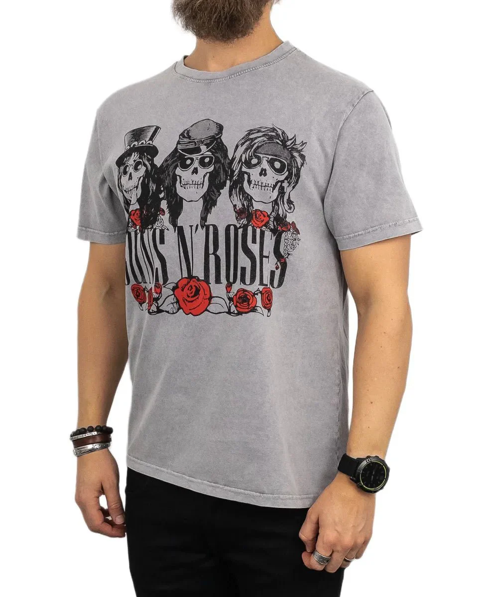 Band Tee - T-Shirt - Guns N' Roses - Hell Group Skulls - Grå - Image 3