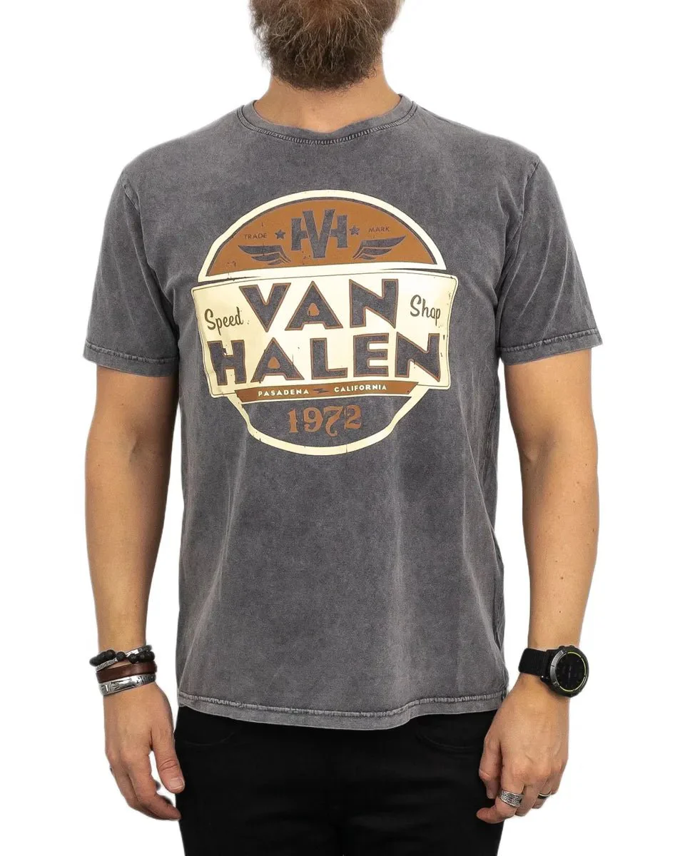 Band Tee - T-Shirt - Van Halen - Speed Shop 1972 - Tvättad Grå - Image 2
