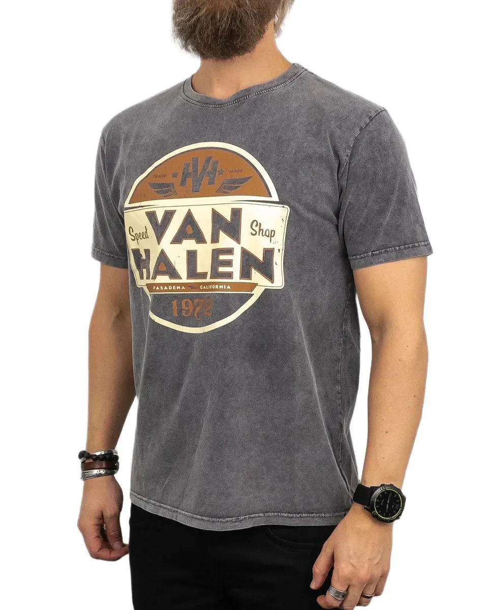 Band Tee - T-Shirt - Van Halen - Speed Shop 1972 - Tvättad Grå - Image 3