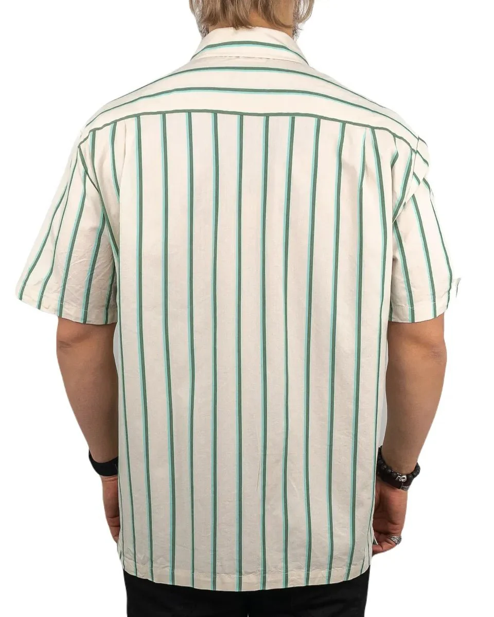 Brixton - Kortärmad Skjorta - Randig Cru Stripe - Vit - Image 4