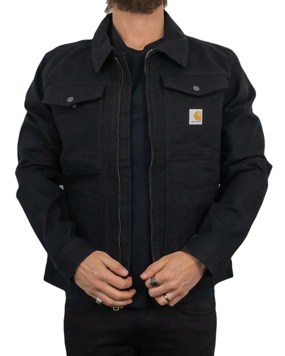 Carhartt - Canvas Jacka Ofodrad - Relaxed Fit Duck Canvas - Svart
