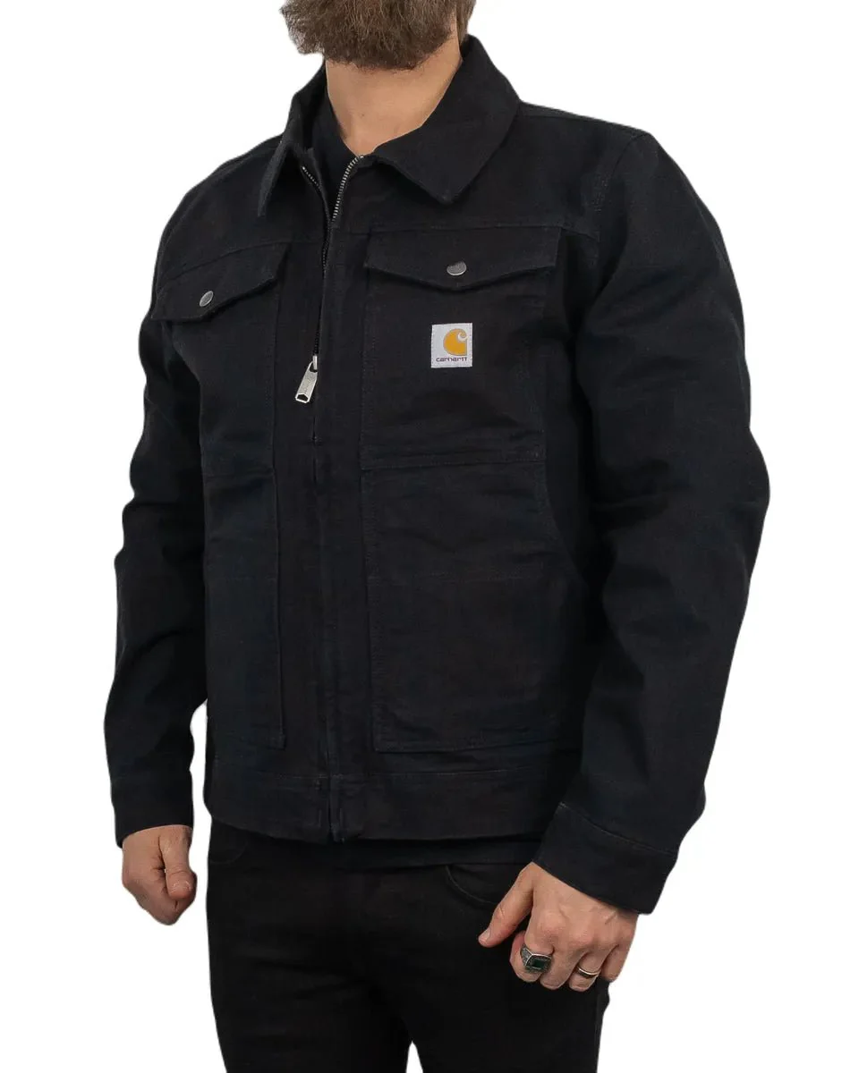 Carhartt - Canvas Jacka Ofodrad - Relaxed Fit Duck Canvas - Svart - Image 2