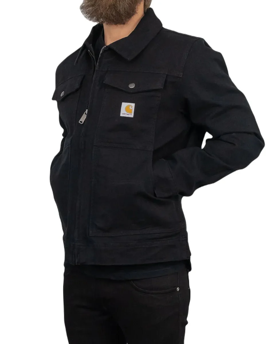 Carhartt - Canvas Jacka Ofodrad - Relaxed Fit Duck Canvas - Svart - Image 4