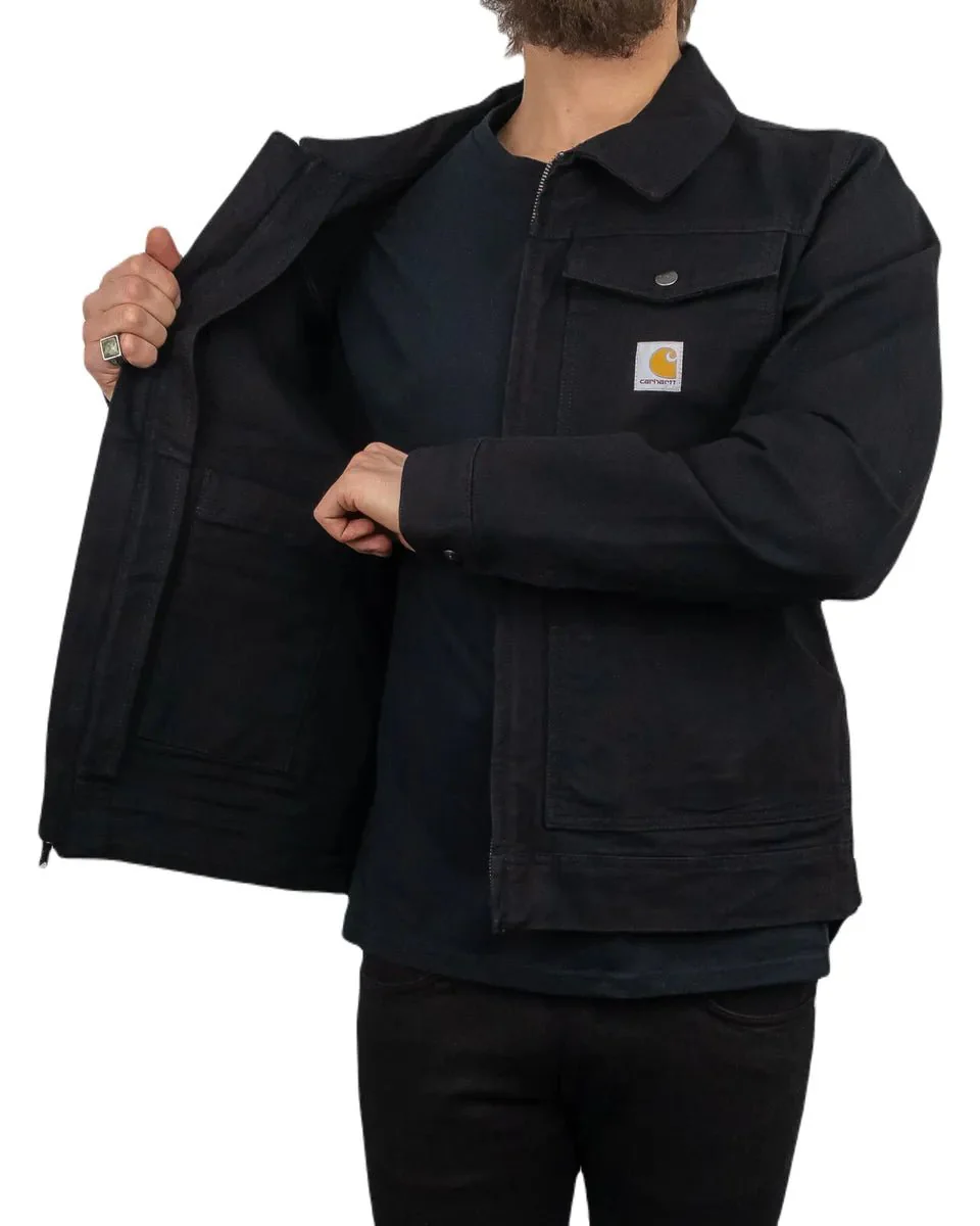 Carhartt - Canvas Jacka Ofodrad - Relaxed Fit Duck Canvas - Svart - Image 5