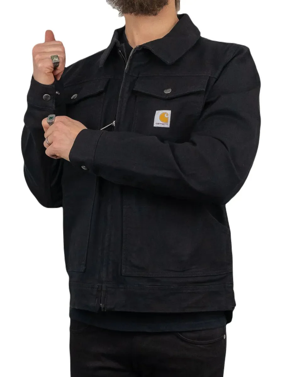 Carhartt - Canvas Jacka Ofodrad - Relaxed Fit Duck Canvas - Svart - Image 6