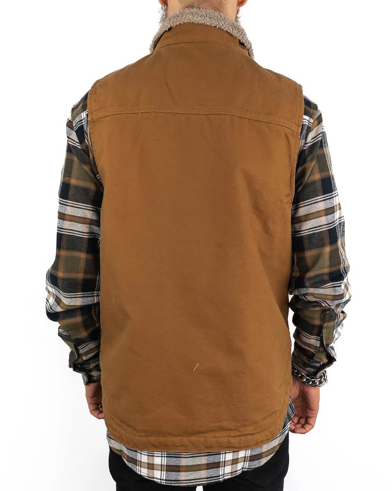 Carhartt - Canvasväst med Sherpafoder Brun - Mock Neck - Image 4