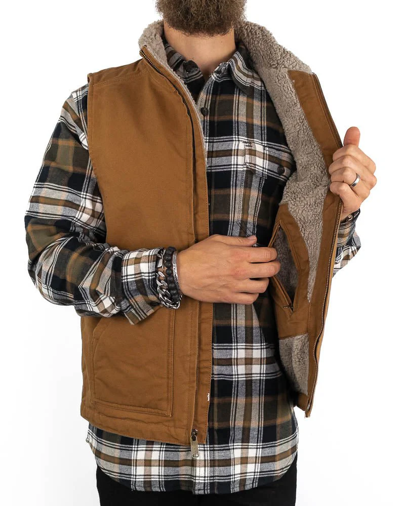 Carhartt - Canvasväst med Sherpafoder Brun - Mock Neck - Image 5