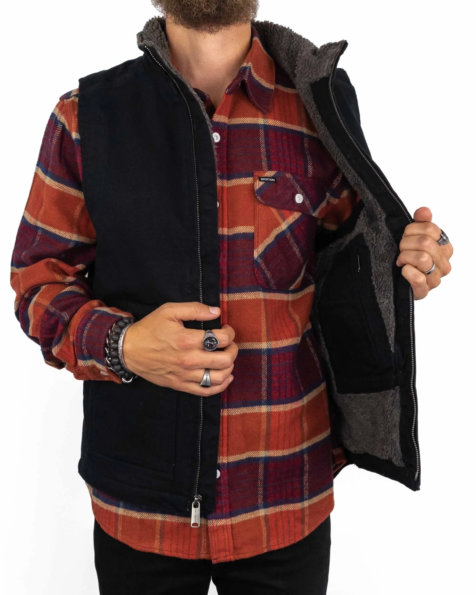 Carhartt - Canvasväst med Sherpafoder Svart - Mock Neck - Image 6