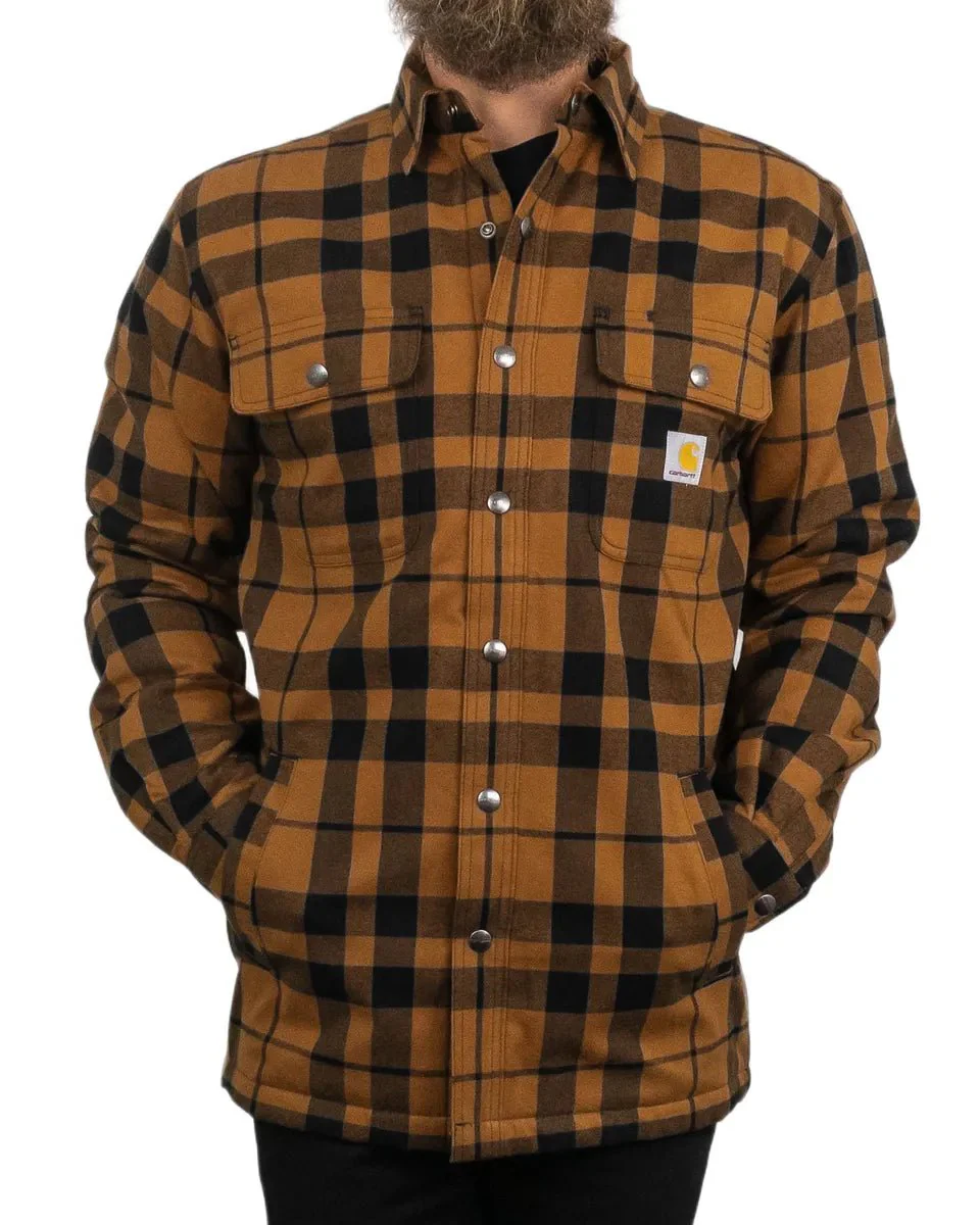 Carhartt - Sherpafodrad Flanellskjorta - Brun - Image 5