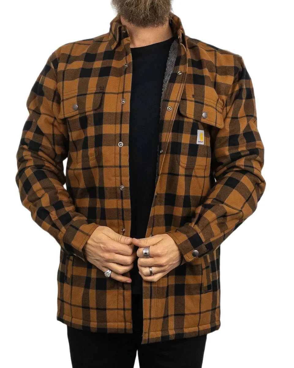 Carhartt - Sherpafodrad Flanellskjorta - Brun - Image 6