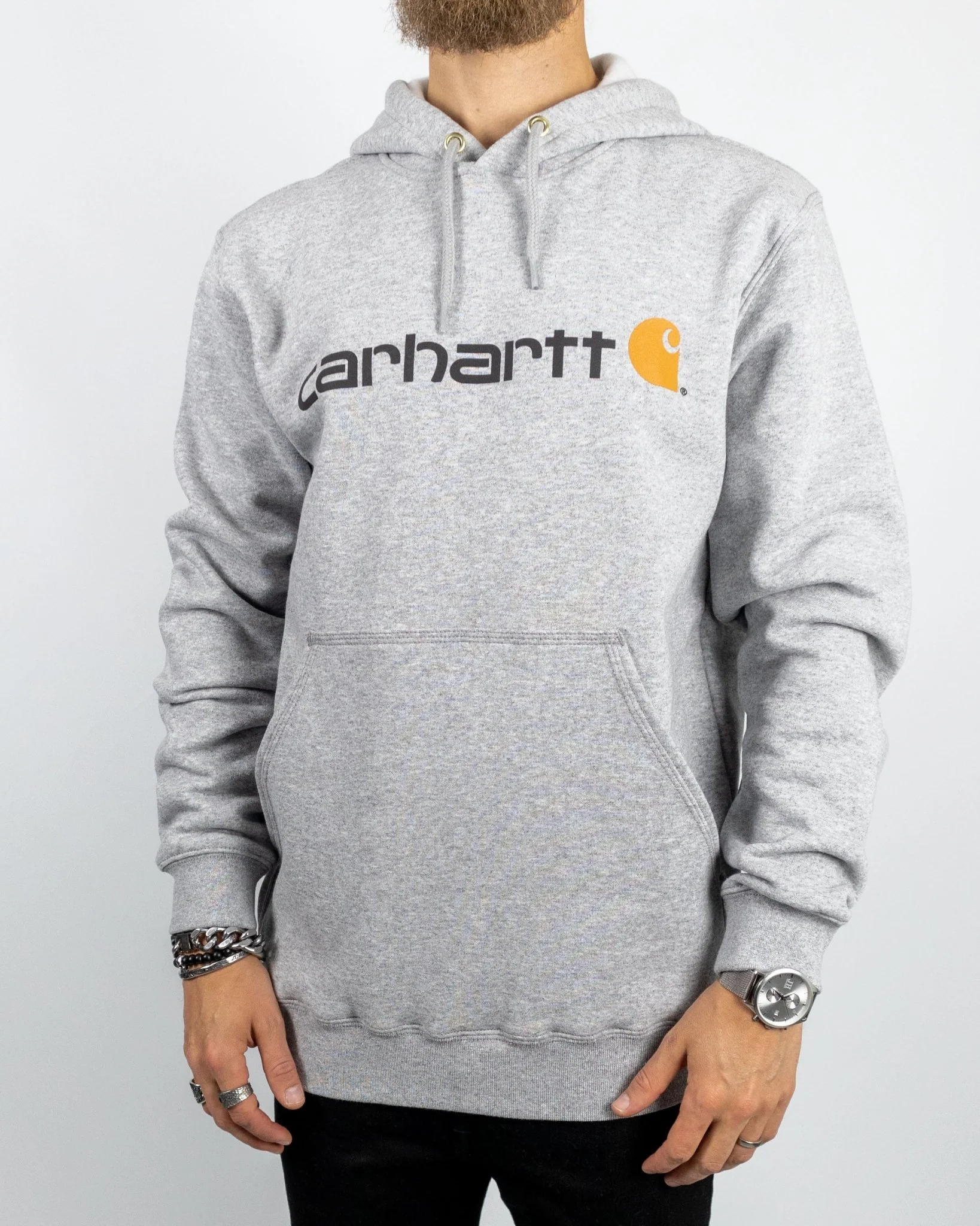 Carhartt - Signature Logo Hood Heather Grey - Image 3