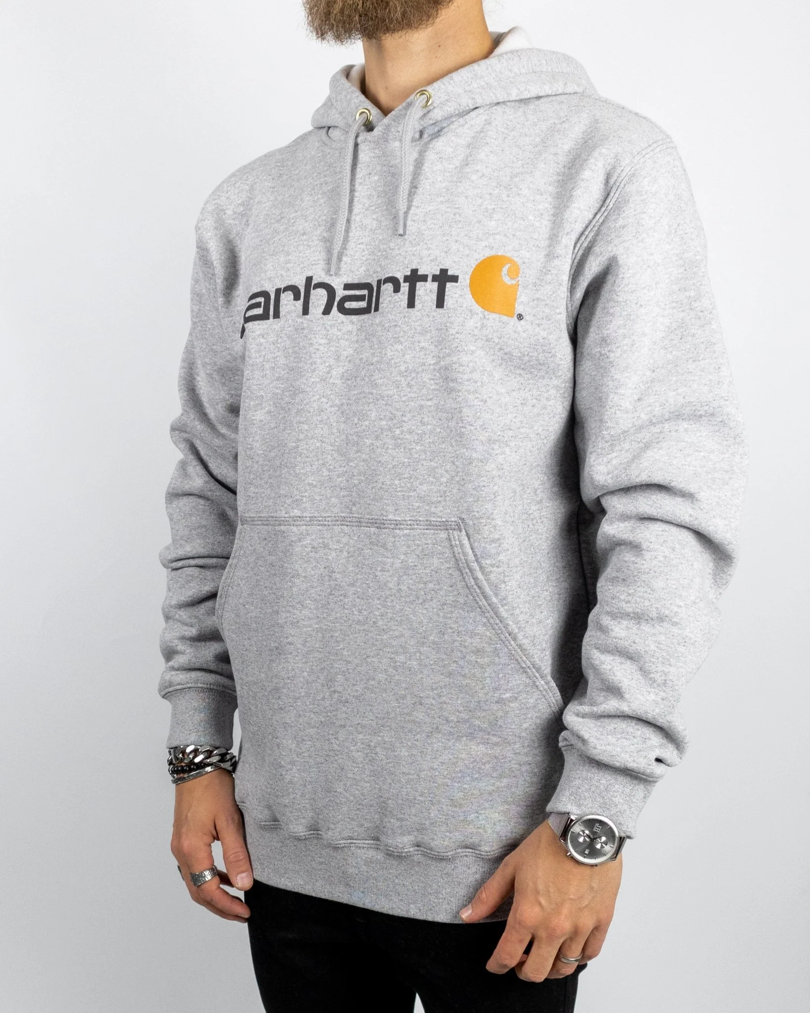 Carhartt - Signature Logo Hood Heather Grey - Image 4