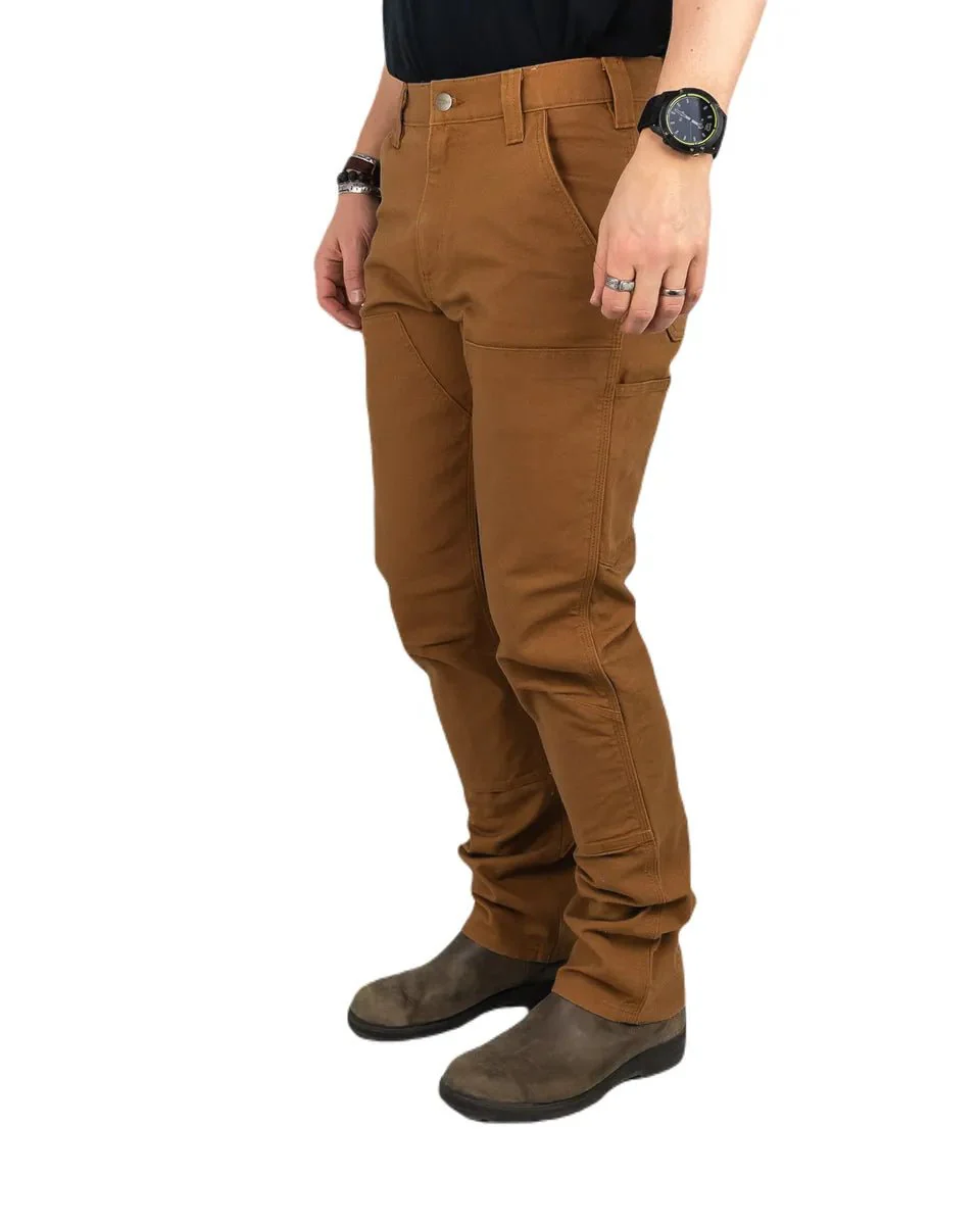 Carhartt - Stretch Duck Double Front Carpenter - Canvas Byxa - Brun - Image 3