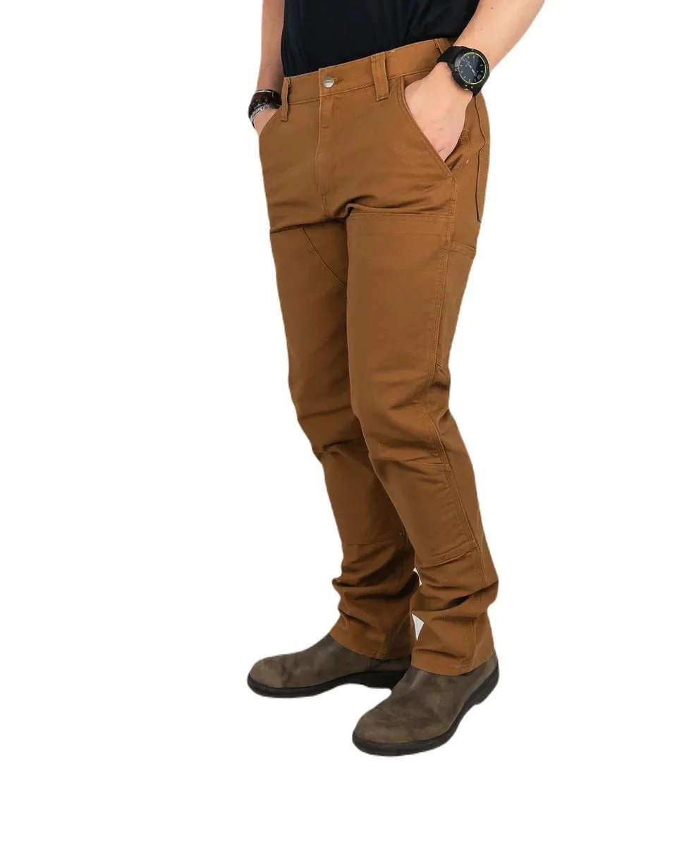 Carhartt - Stretch Duck Double Front Carpenter - Canvas Byxa - Brun - Image 5