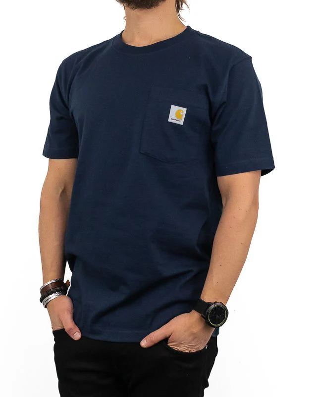 Carhartt - T-shirt med ficka mörkblå - K87 Pocket