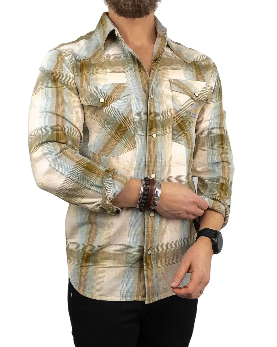 Carhartt - Twillskjorta - Plaid Snap - Khaki - Image 2