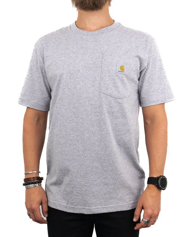 Carhartt Workwear - K87 Workwear Tee med ficka - Ljusgrå