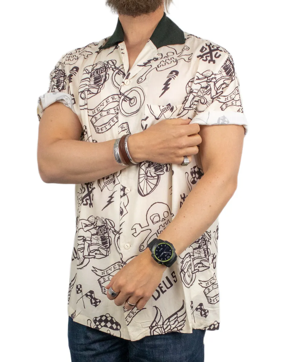 Deus Ex Machina - Kortärmad Skjorta - Doodle Shirt - Benvit - Image 2