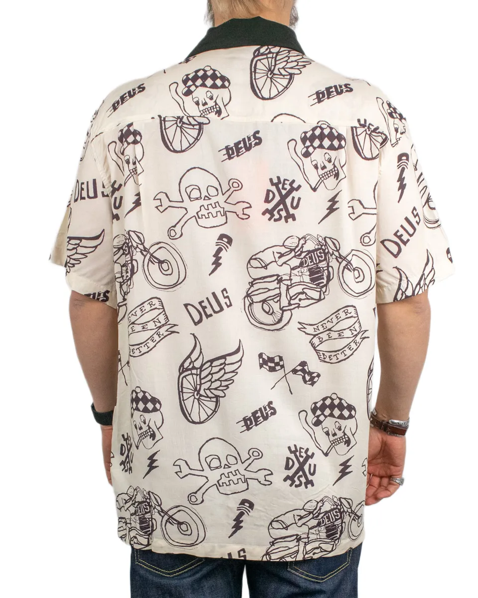 Deus Ex Machina - Kortärmad Skjorta - Doodle Shirt - Benvit - Image 3