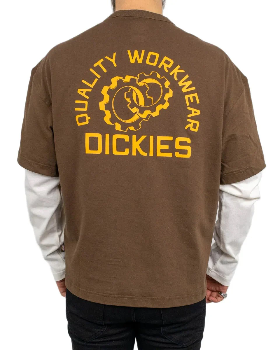 Dickies - 2-i-1 Långärmad T-Shirt - Payson 2fer - Brun/Vit - Image 2