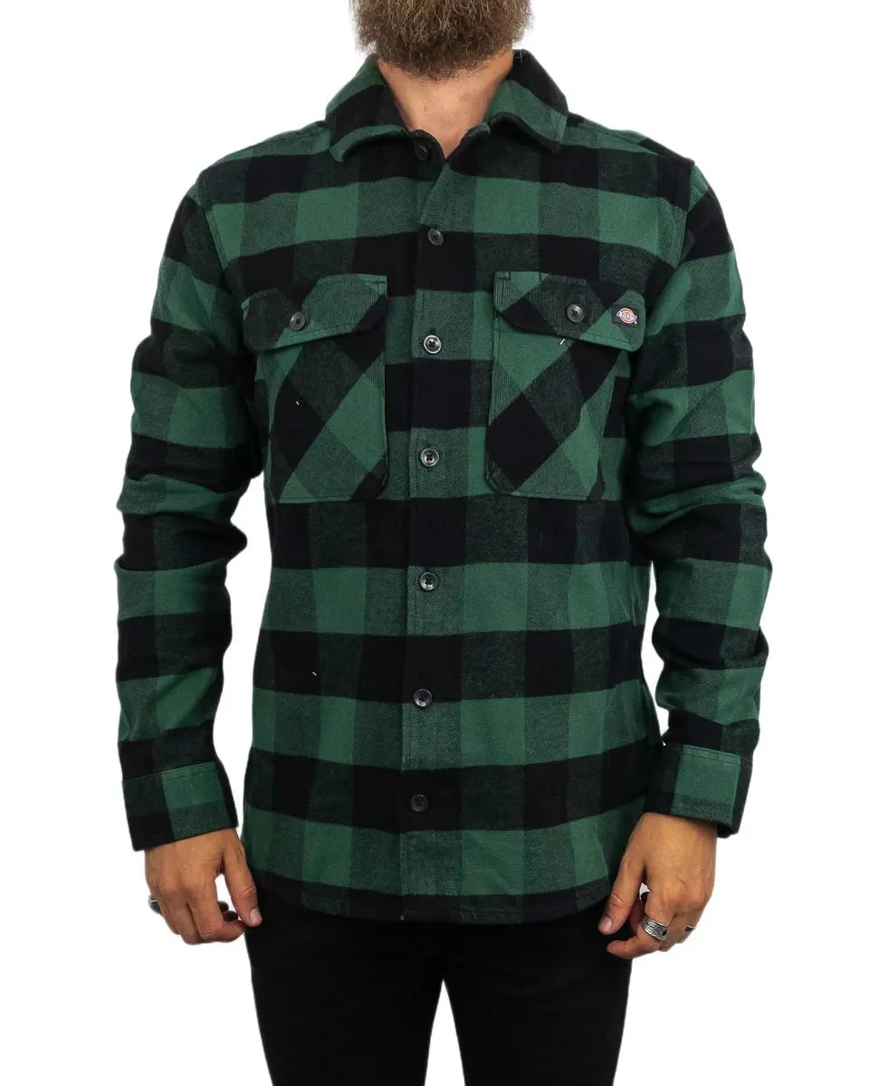 Dickies - Flanellskjorta Rutig - Sacramento Pine - Mörkgrön