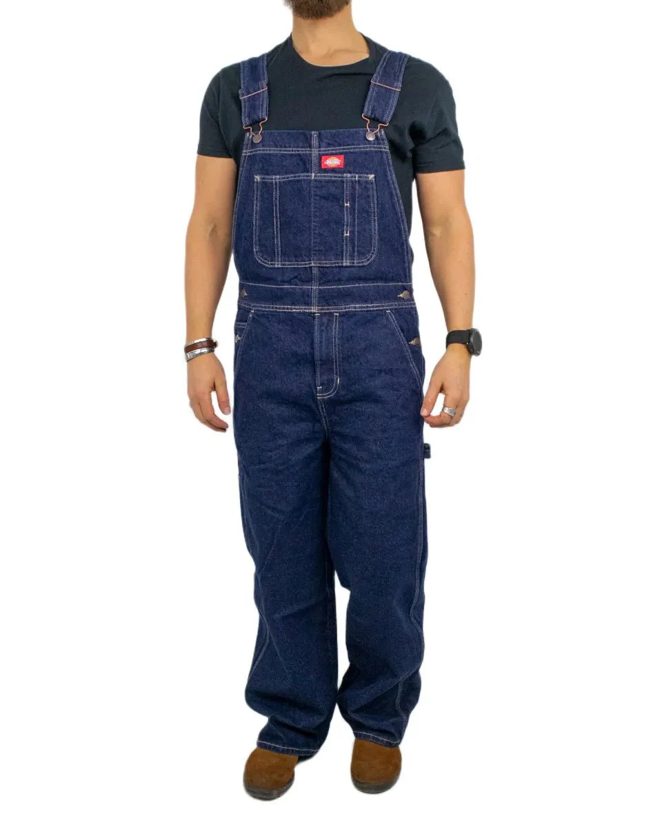Dickies - Hängslebyxor Denim - Loose Fit - Rinsed Blå