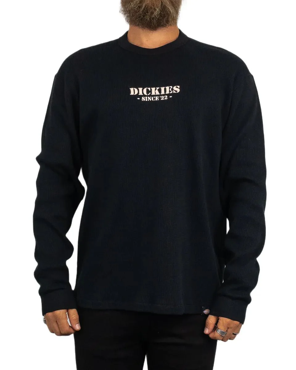 Dickies - Långärmad T-Shirt - Våfflad - Svart - Image 4