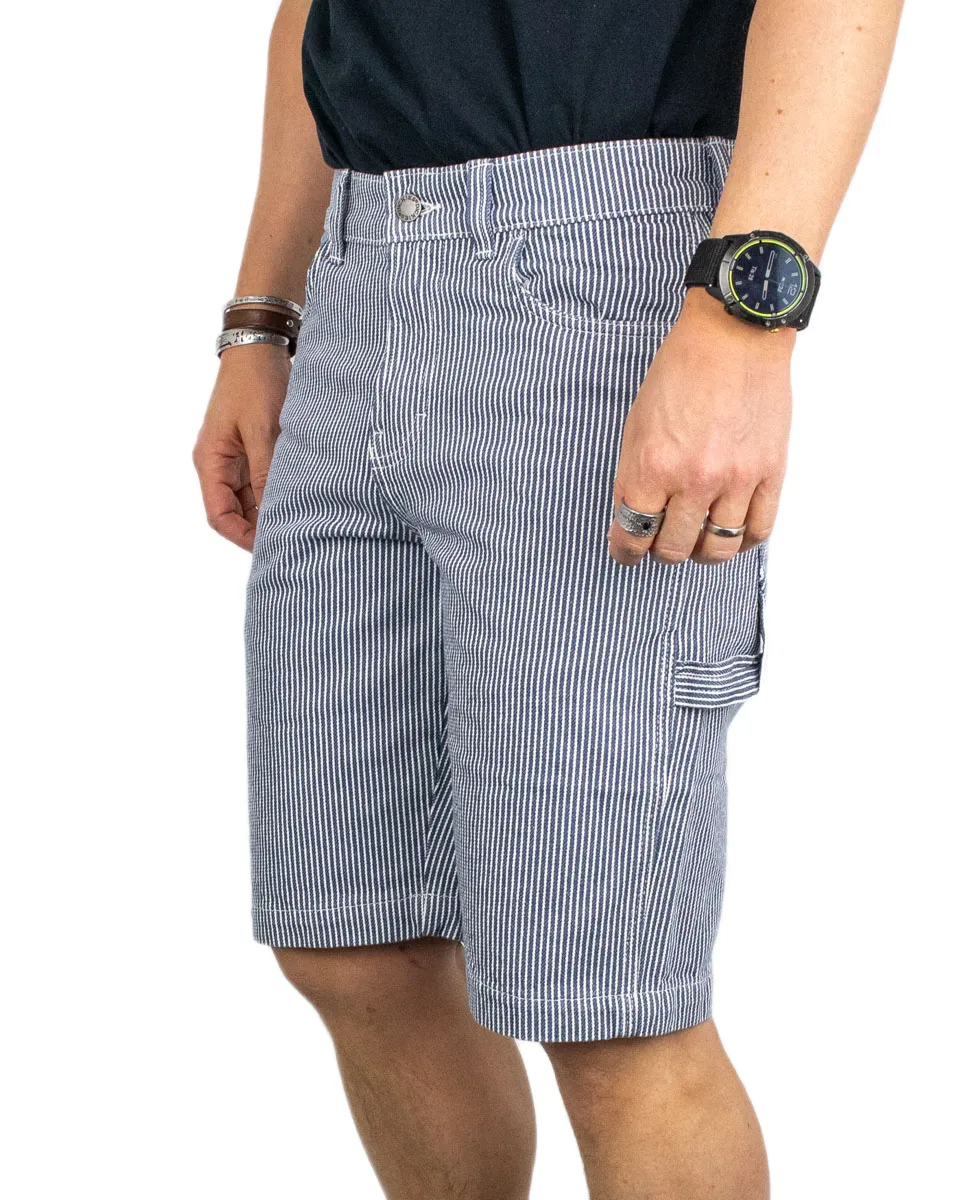 Dickies - Shorts Randiga - Hickory 11" Carpenter - Blå/Vit - Image 3