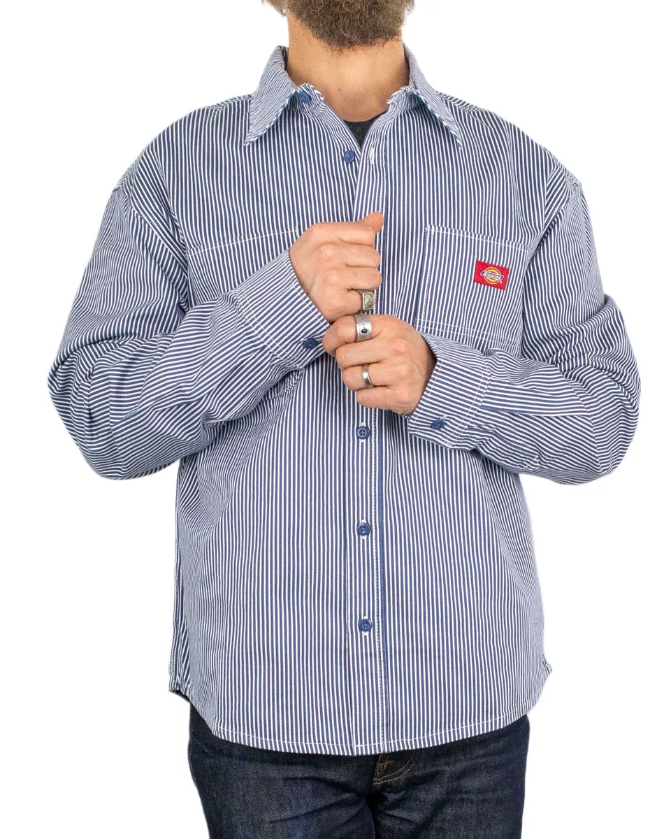 Dickies - Skjorta Randig - Hickory Work - Indigo Blå - Image 4