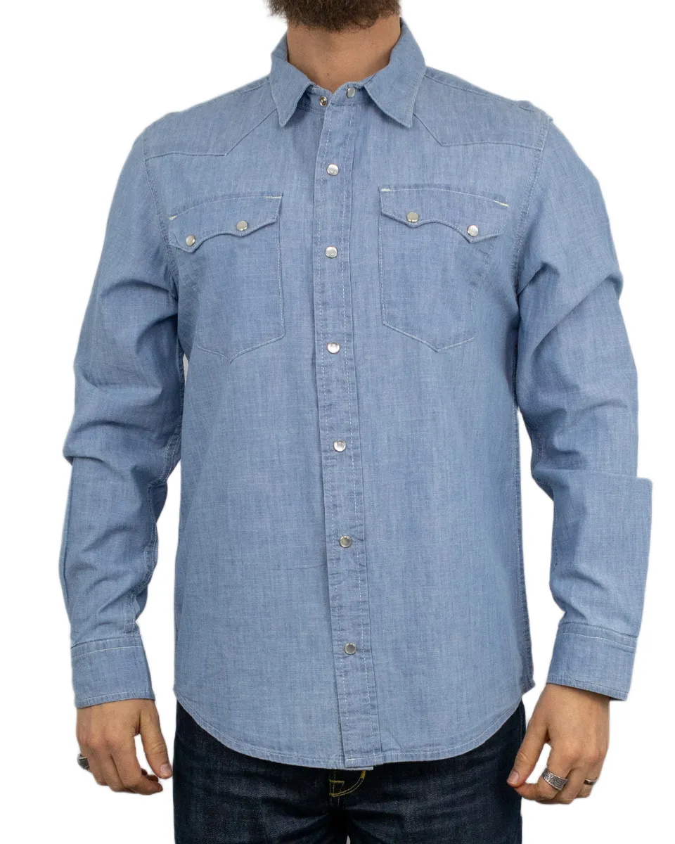 Iron & Resin - Chambray Skjorta - Glider - Blå