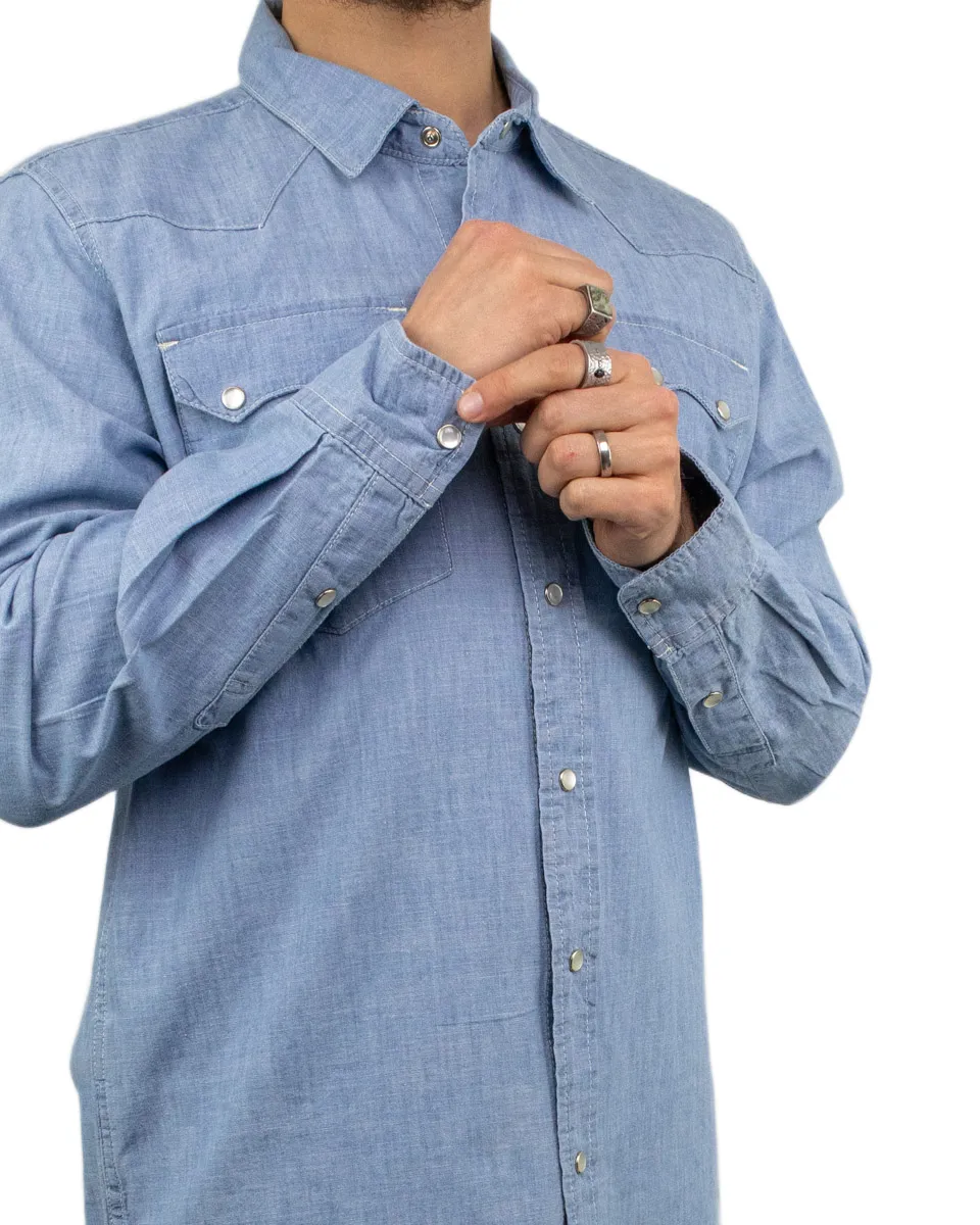 Iron & Resin - Chambray Skjorta - Glider - Blå - Image 2