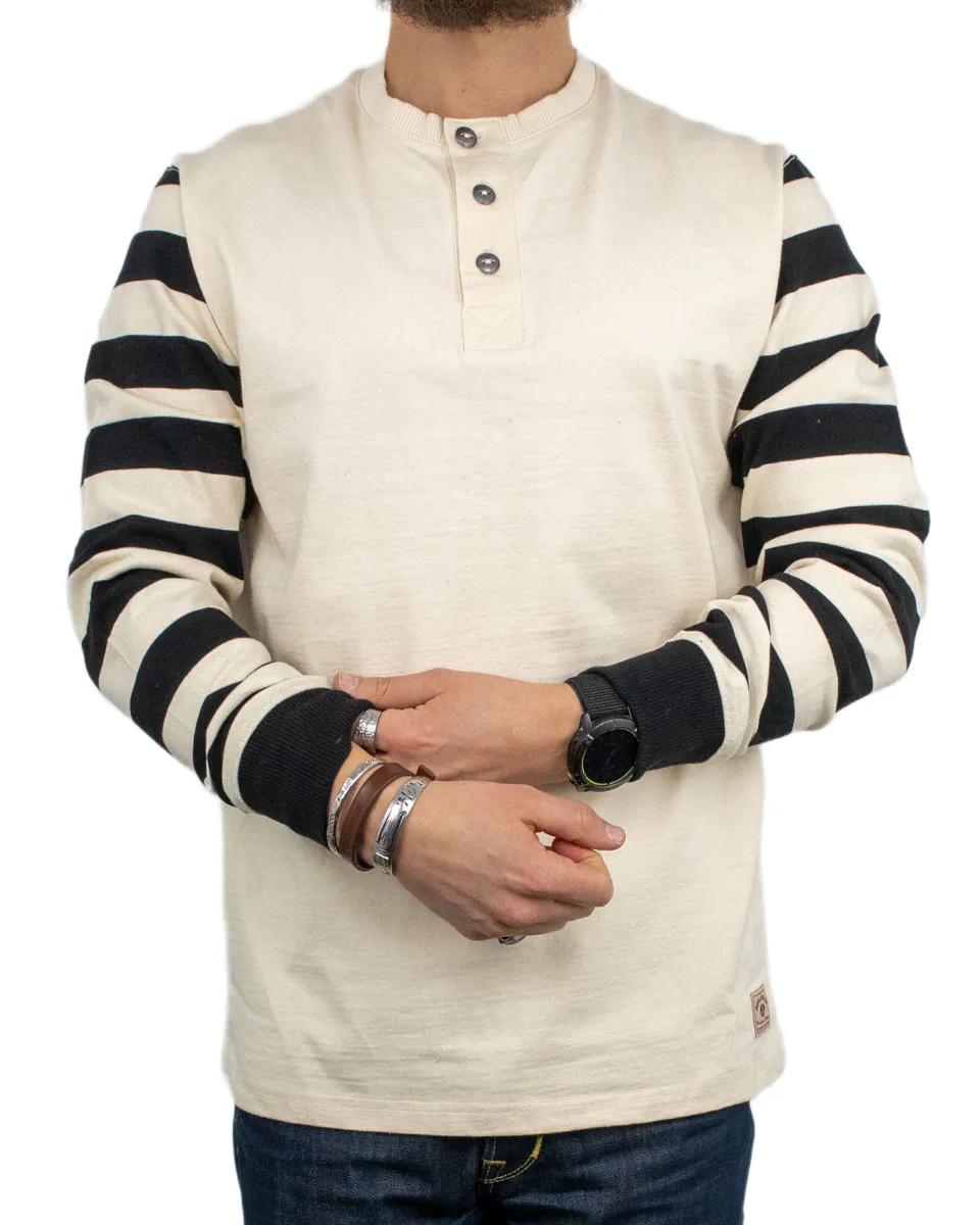 Iron & Resin - Långärmad T-Shirt - Motor Henley - Natural - Image 4