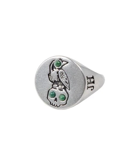 Jernhest - Crona Ring med Sten - Silver