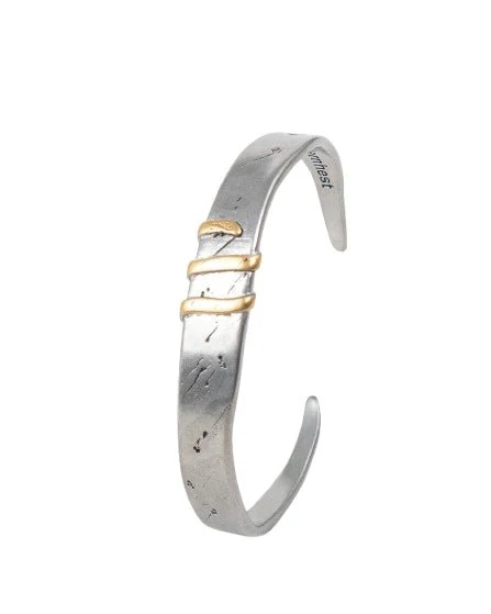 Jernhest - Flats Armband - Oxiderad Silver med Guld band - Image 3