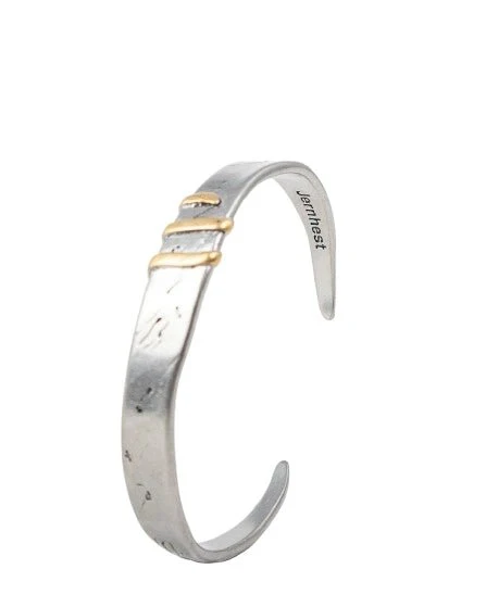 Jernhest - Flats Armband - Oxiderad Silver med Guld band - Image 4