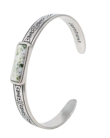 Jernhest - Forsjo Armband - Armlänk med Kolmårdsmarmor - Opolerad Silver - Image 3