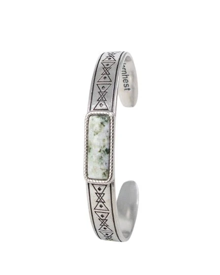 Jernhest - Forsjo Armband - Armlänk med Kolmårdsmarmor - Opolerad Silver - Image 4