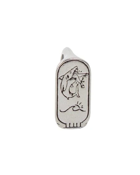 Jernhest - Haman Ring med haj - Opolerad Silver - Image 3