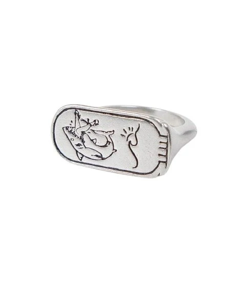 Jernhest - Haman Ring med haj - Opolerad Silver - Image 5