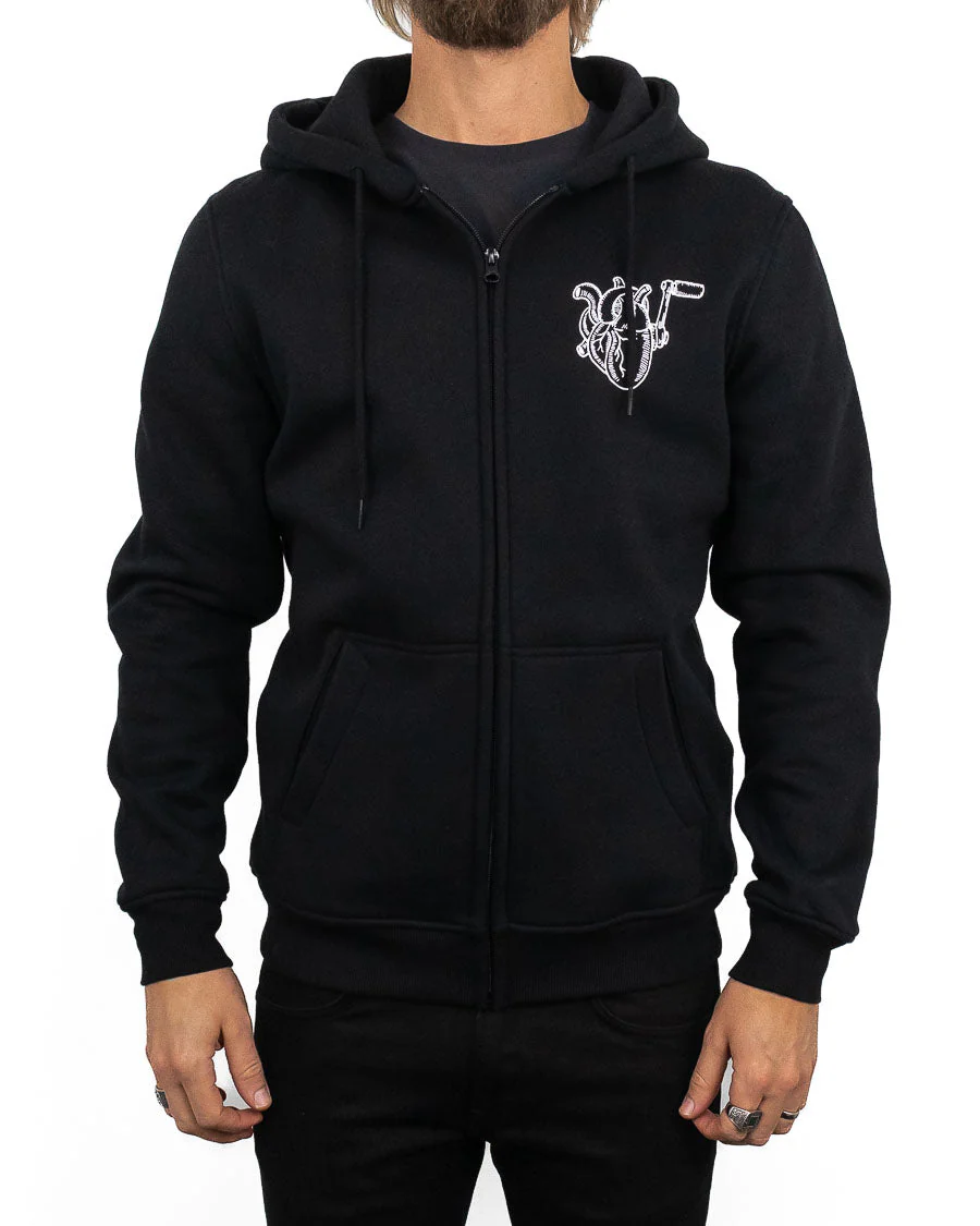 Jernhest Kickstart My Heart Hoodie - Svart Zip-Hoodie med Grafiskt Tryck - Image 3
