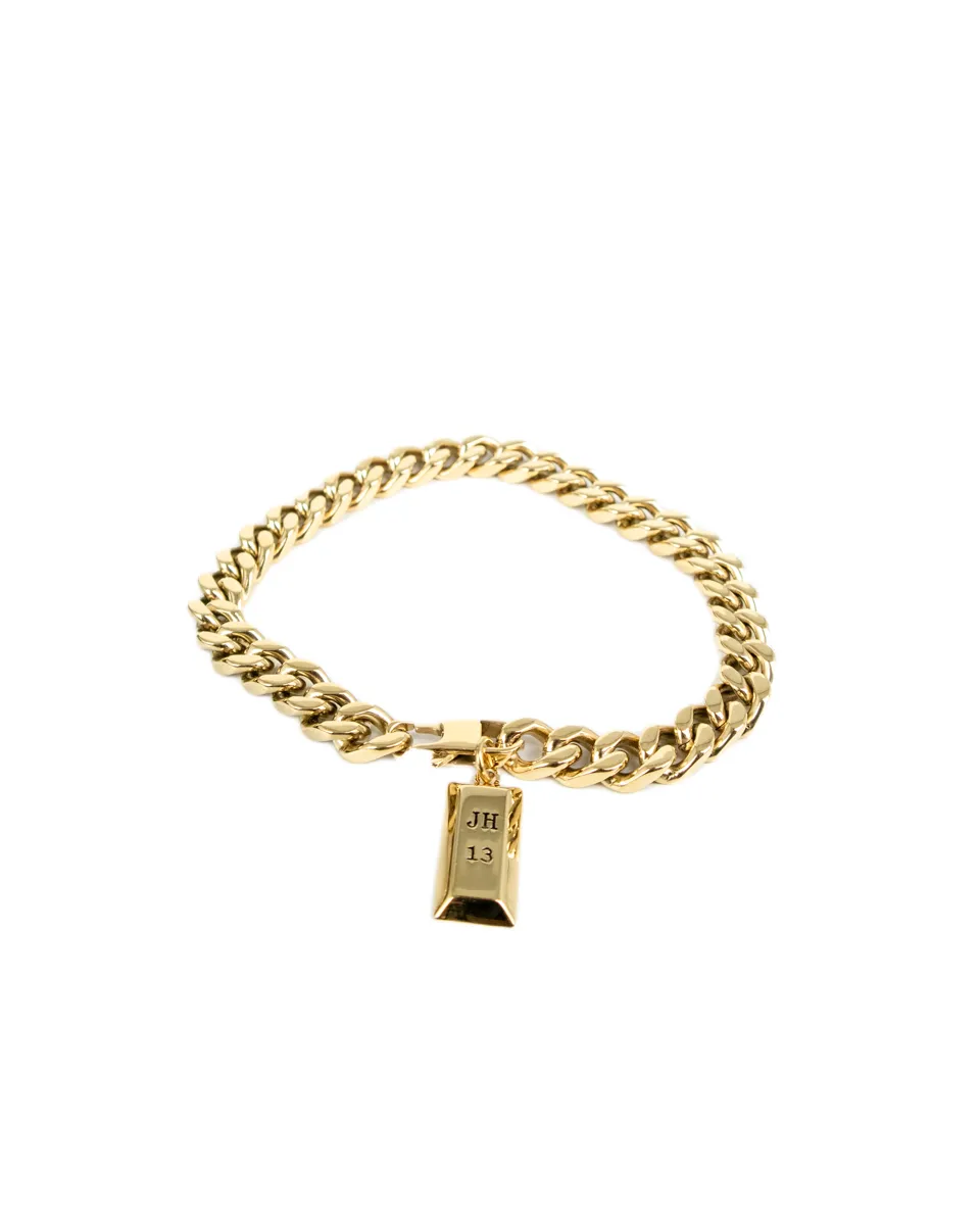 Jernhest - Malte Armband - Pansarlänk - Guld