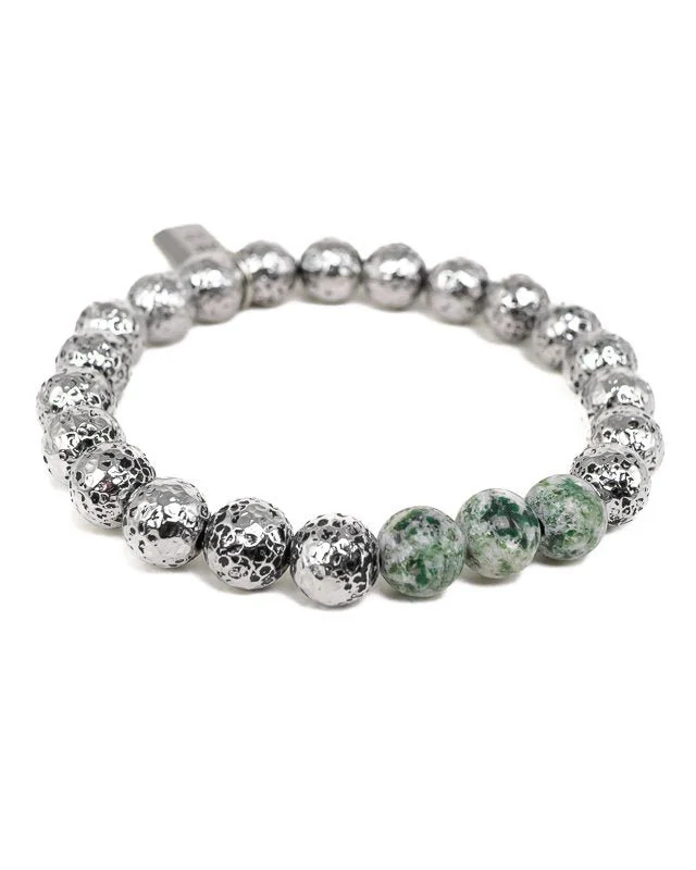 Jernhest - Mo Armband - Silver - Beads i stål med Kolmårdsmarmor - Image 2