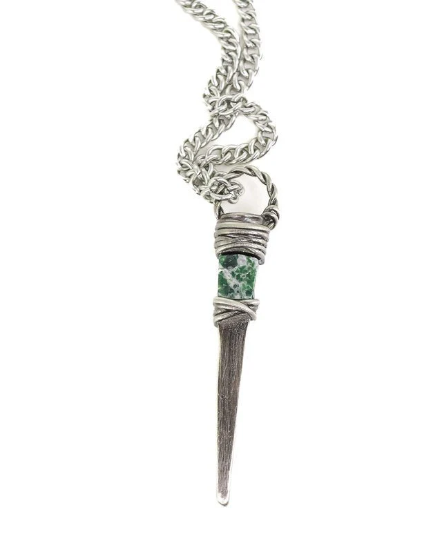 Jernhest - Risa Pendant - Silver - Hängsmycke med Kolmårdsmarmor