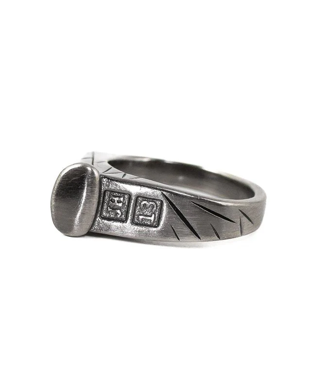Jernhest - Sern Ring - Antik silver - Smidd spik - Image 3