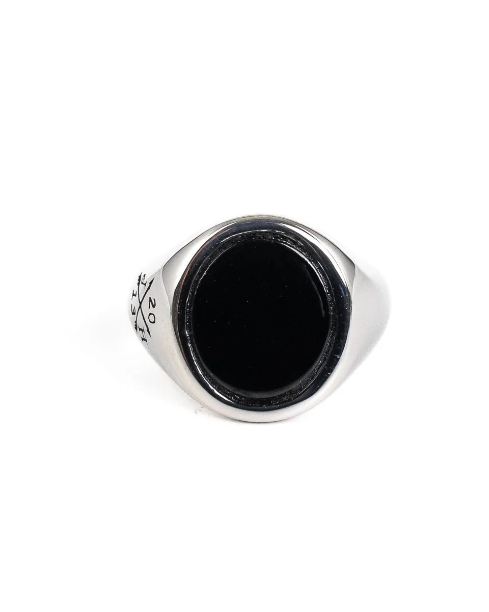 Jernhest - Tomas - Oval Klackring Silver/Svart - Image 2