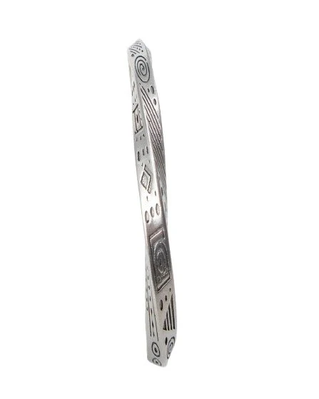 Jernhest - Tomb Armband - Skruvad Armlänk - Opolerad Silver - Image 2