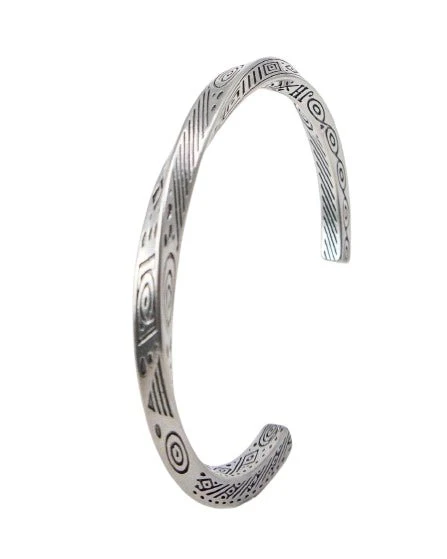Jernhest - Tomb Armband - Skruvad Armlänk - Opolerad Silver - Image 3